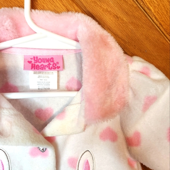 Young Hearts vintage 1993 baby pink faux fur lined hearts jacket - Picture 5 of 9